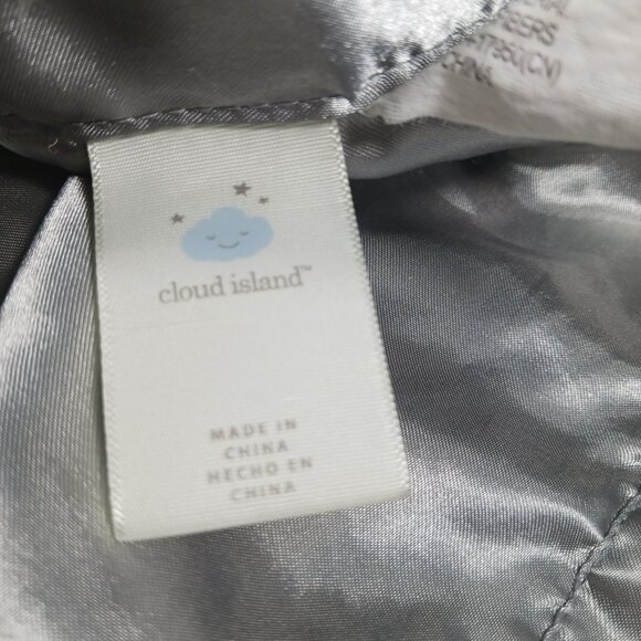 Cloud Island Baby Lovey Gray Elephant Plush Satin-Lined G/W Striped Blanket 14" - Picture 9 of 13